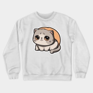 Adorable Scottish Fold Cat Sticker - Cute Kitten Crewneck Sweatshirt